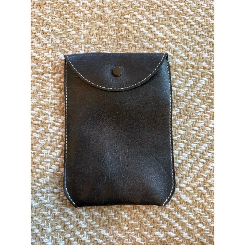Vintage Leather Accessory Pouch – Snap Closure